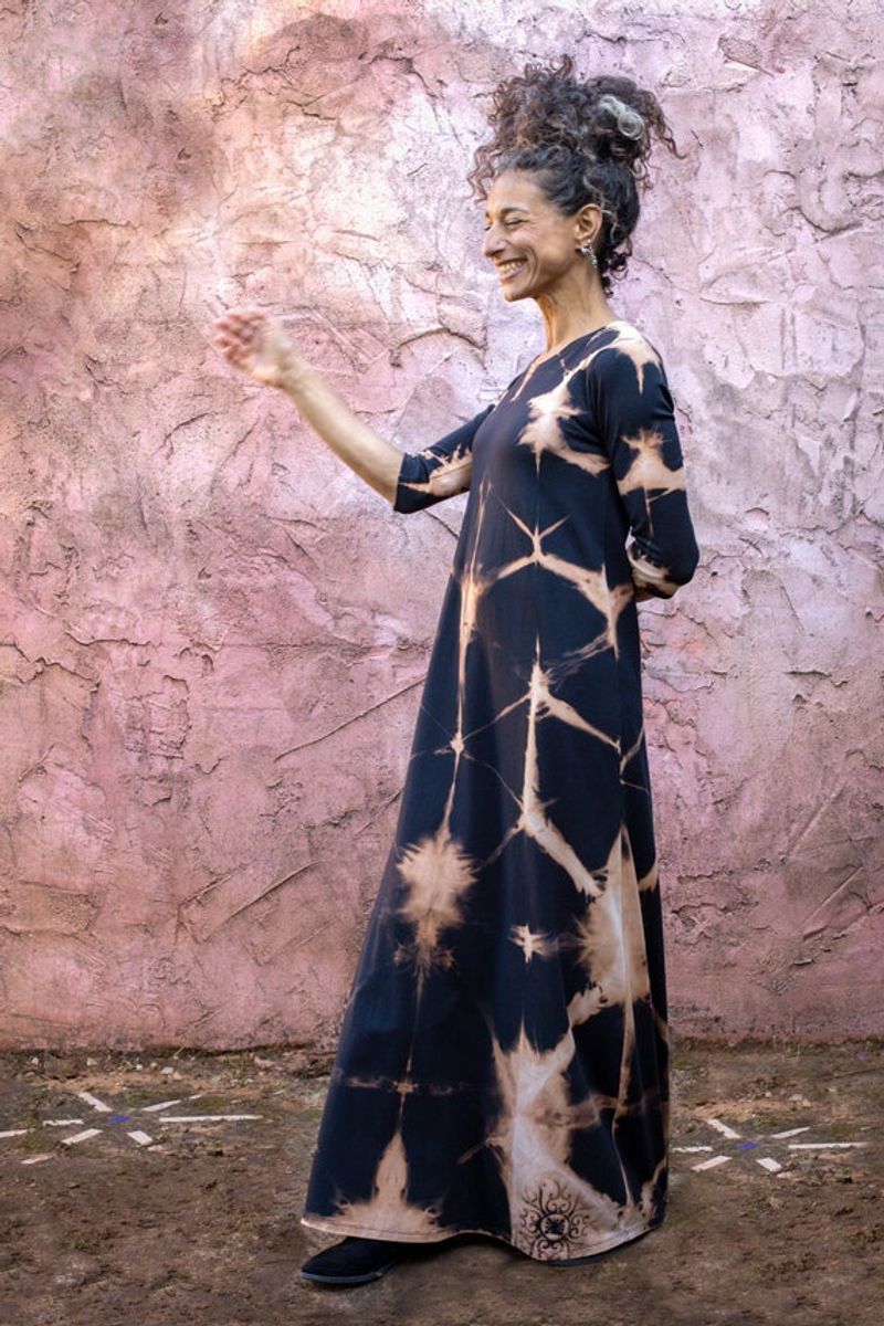 Trapeze Dress with Statement Earrings