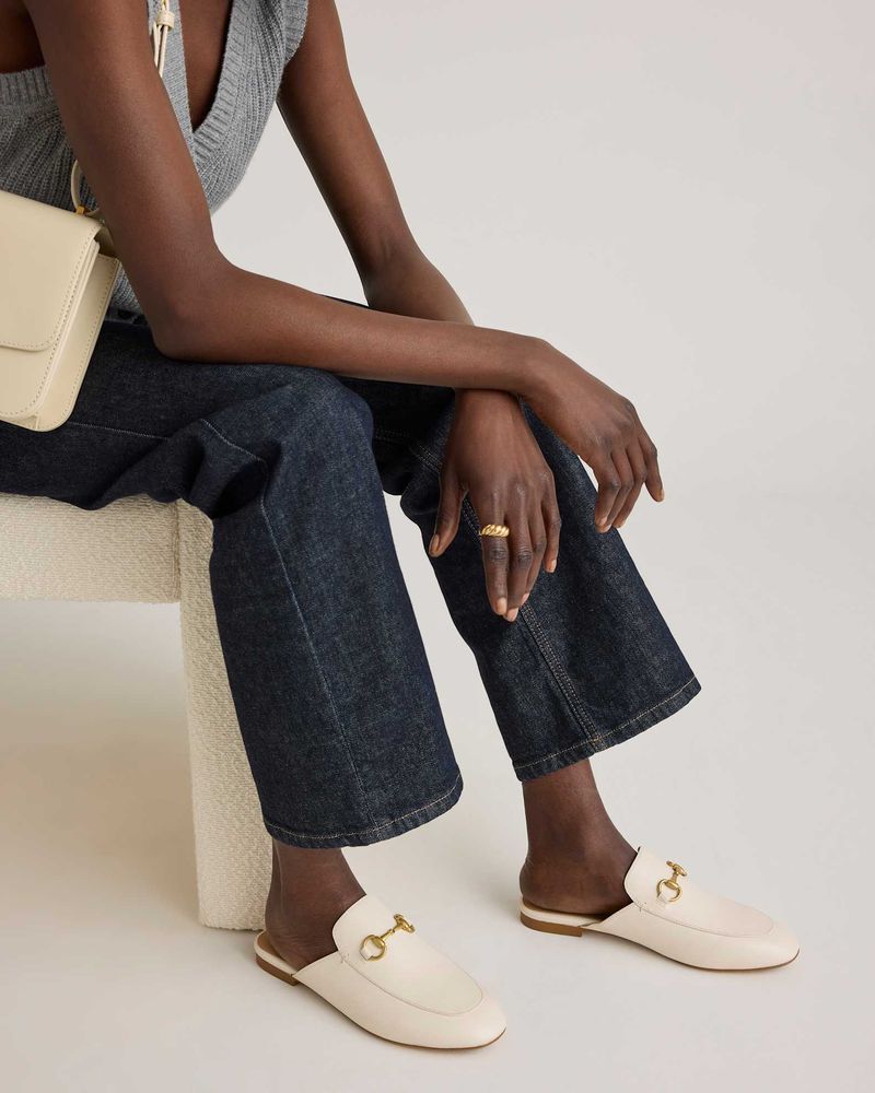 Cushioned Mules with Cropped Tailored Pants