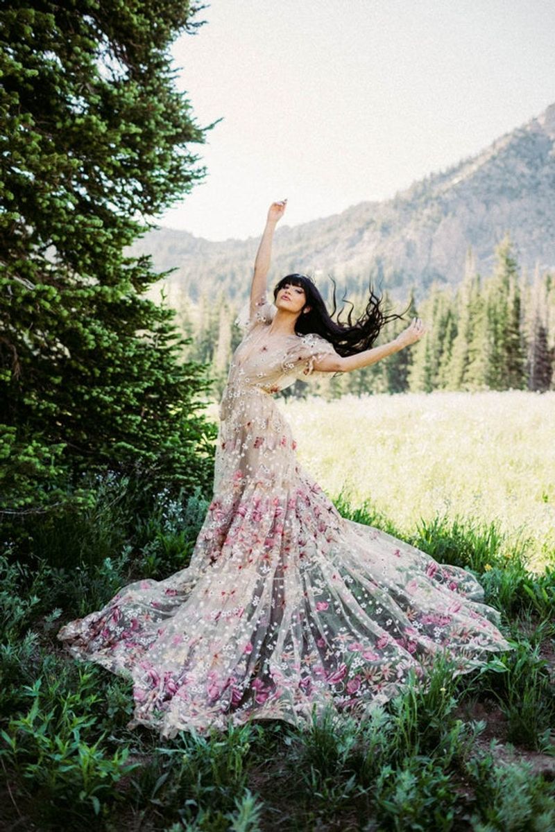 Robe longue florale