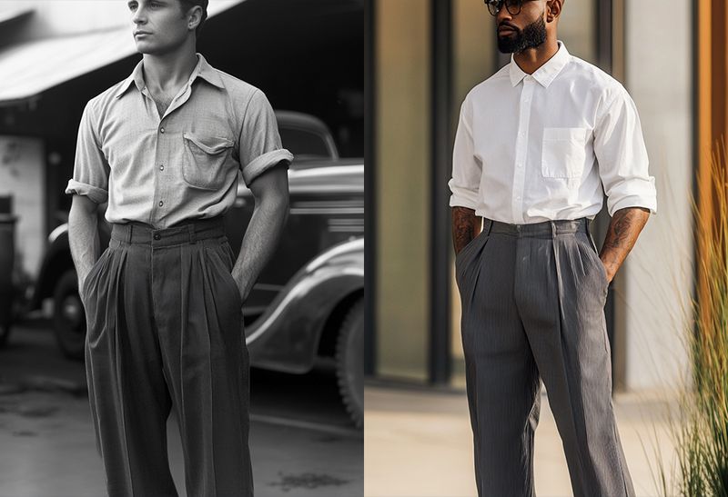 Men's Pleated Dress Pants