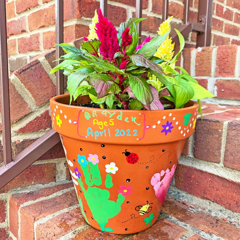 Hand-Painted Flower Pot