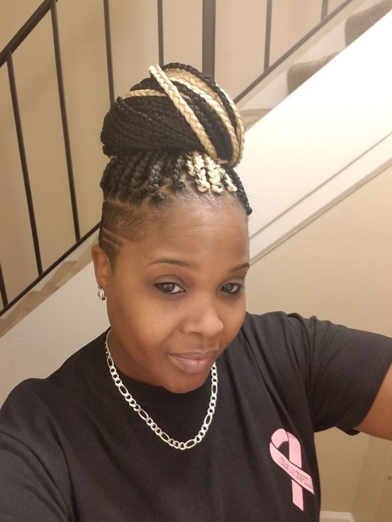 Micro Braids with Shaved Designs