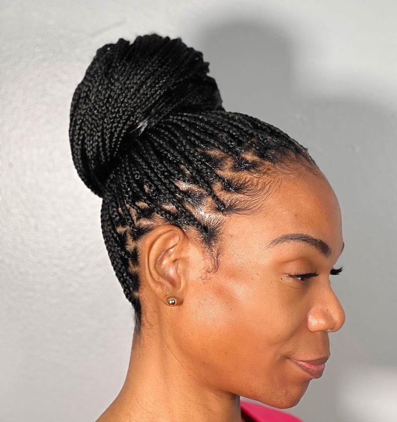 Micro Braids Top Knot