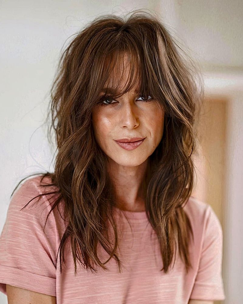 Modern Shag With Wispy Bangs
