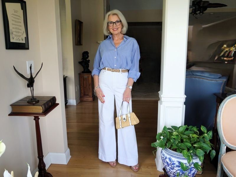 Wide-Leg Cropped Pants with Boxy Top