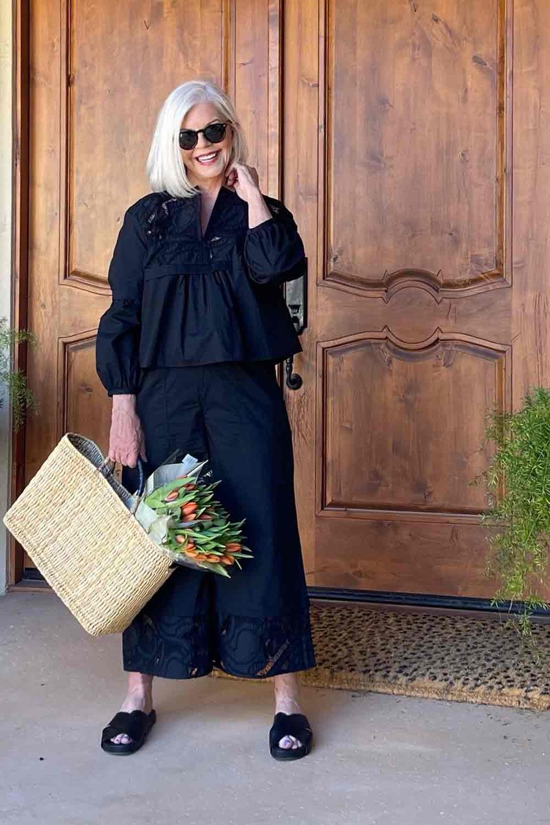 Cropped Palazzo Pants and Tunic Top