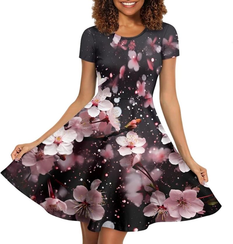 Cherry Blossom Fit-and-Flare