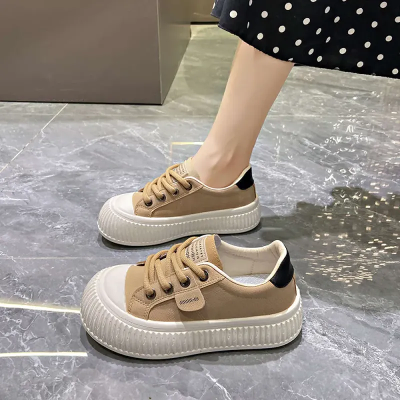 Beige Canvas Sneakers