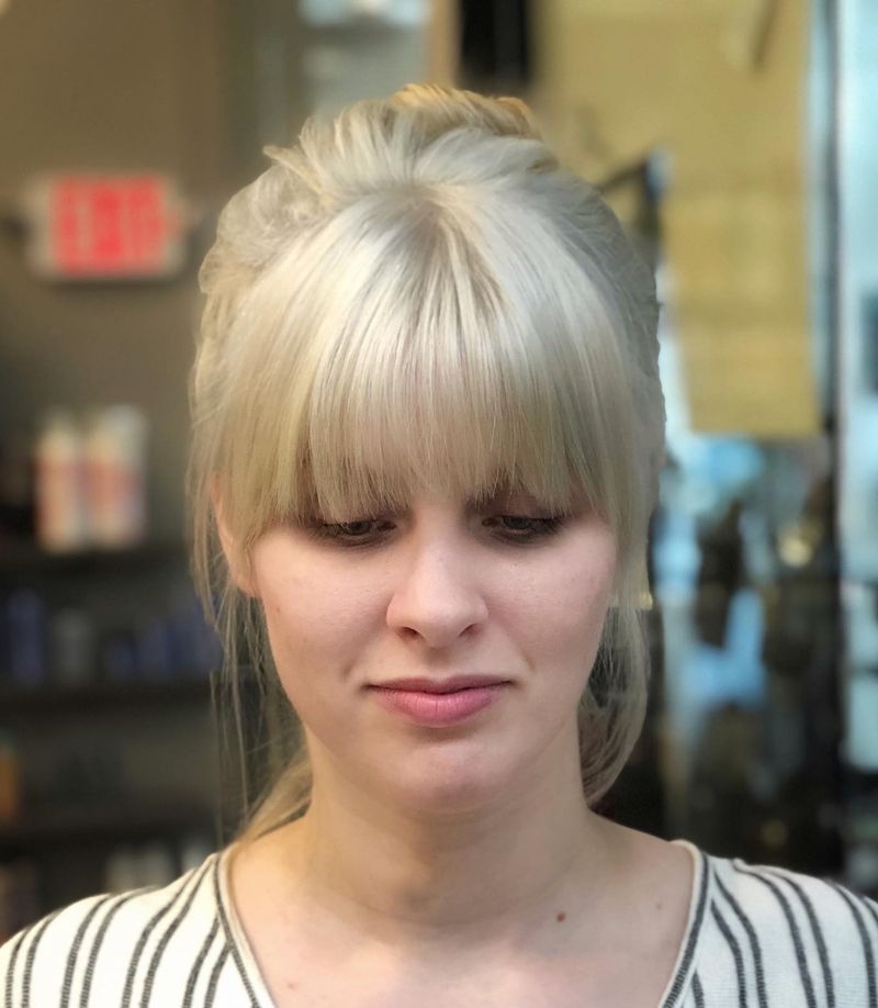 Harsh Blunt Bangs Cut Straight Across