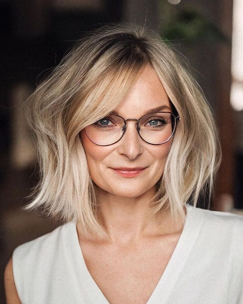 Soft Waves with Side-Swept Bangs
