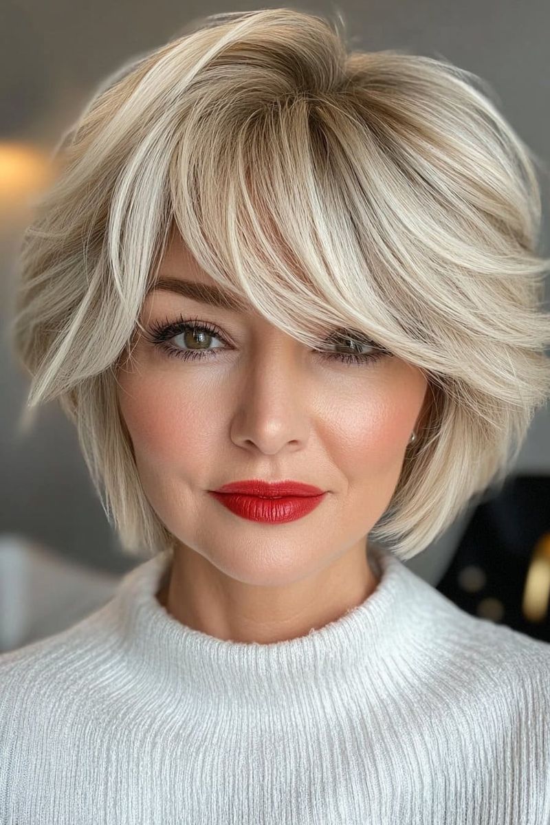 Voluminous Crop with Side-Swept Fringe
