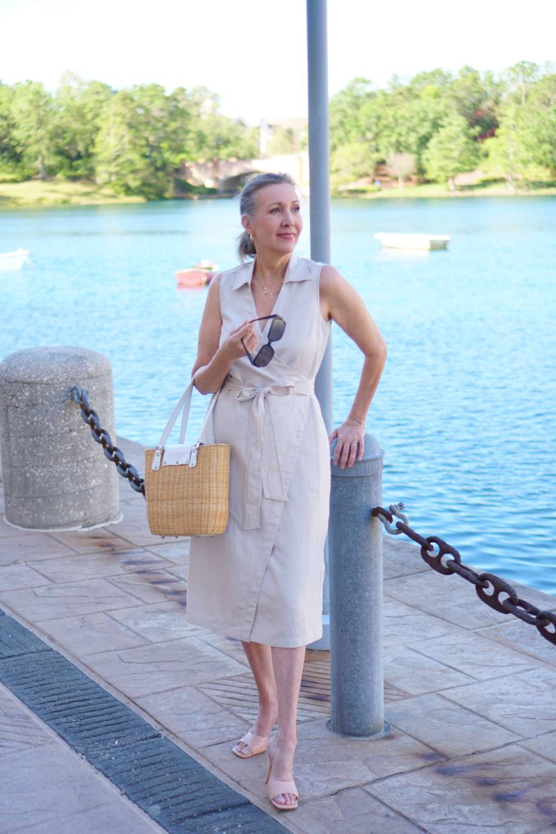 Wrap Dress with Statement Necklace