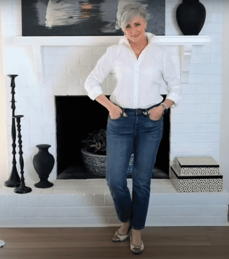 Dressy Jeans with Silk Tunic