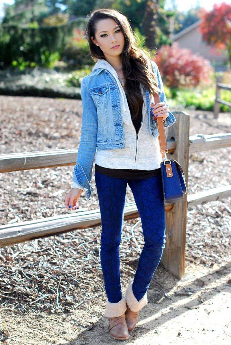 Denim Jacket Over Hoodie Combo