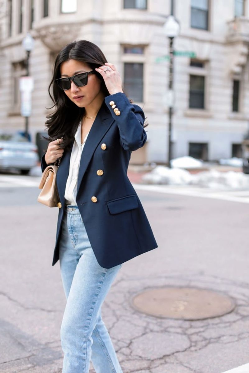 Tailored Blazer & Straight-Leg Jeans