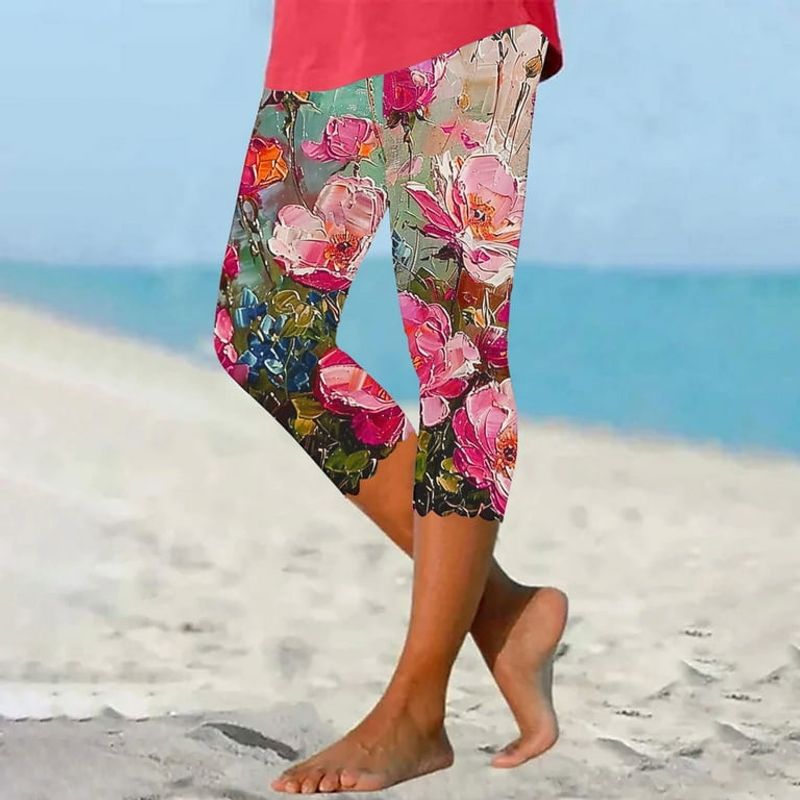 Floral Print Capri Pants