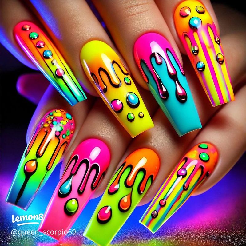 Neon Dripping Paint