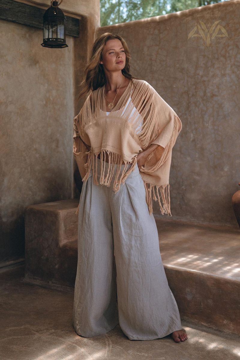 Bohemian Blouse with Linen Pants