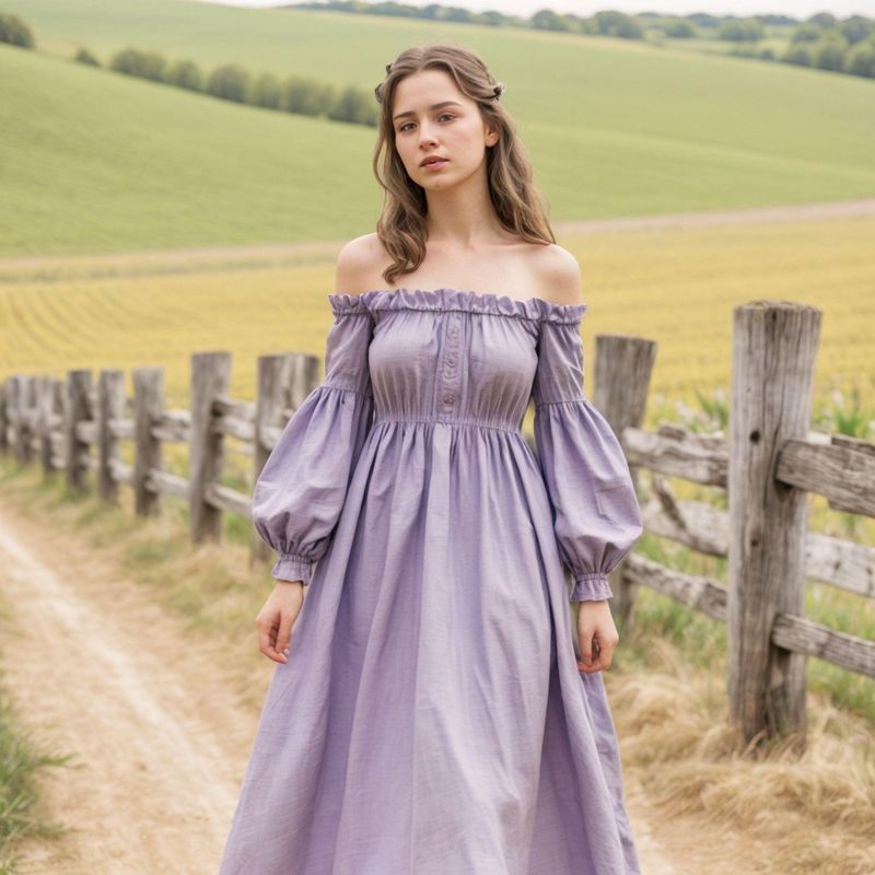 Periwinkle Peasant Dress