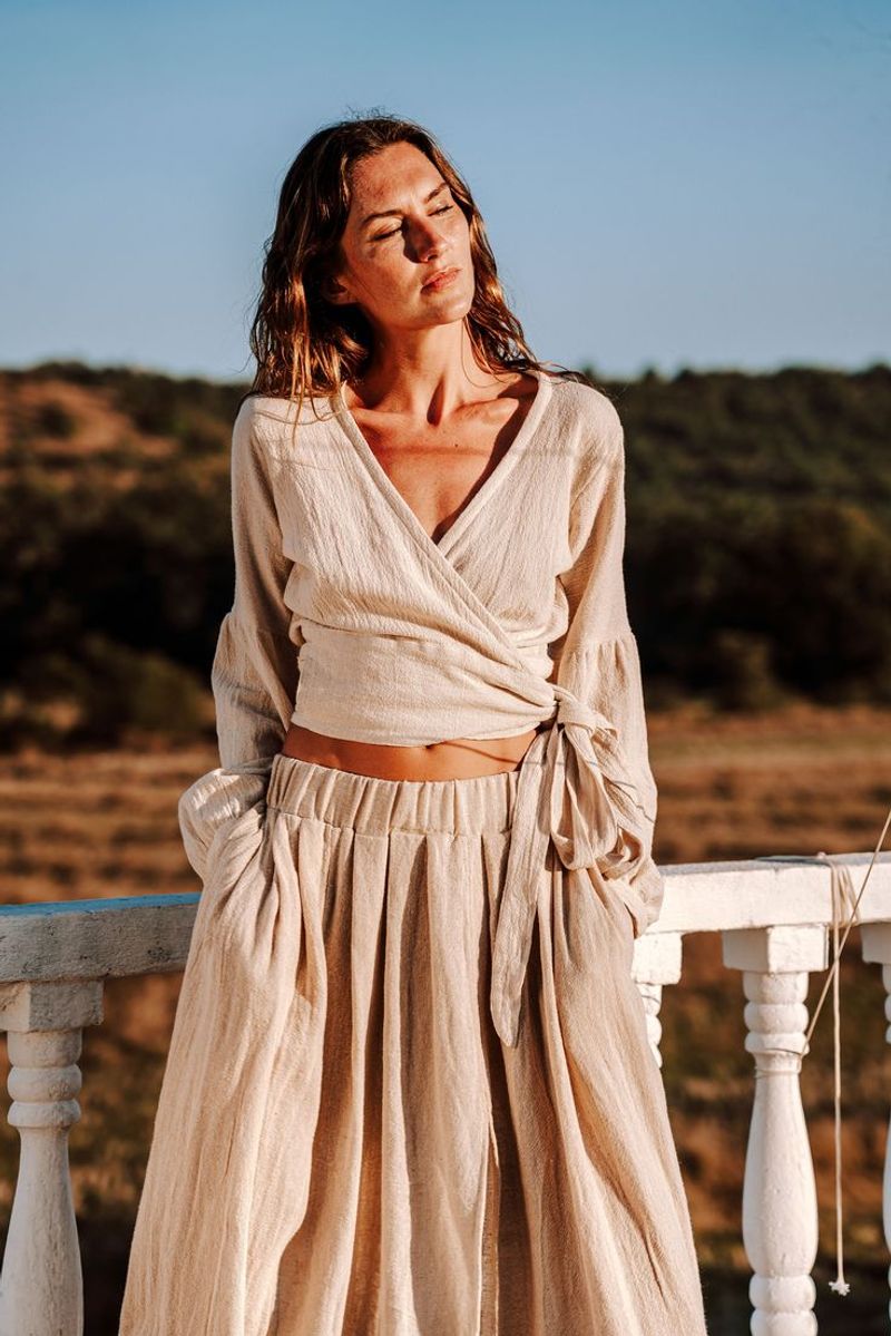 Sustainable Bamboo Wrap Skirt Set