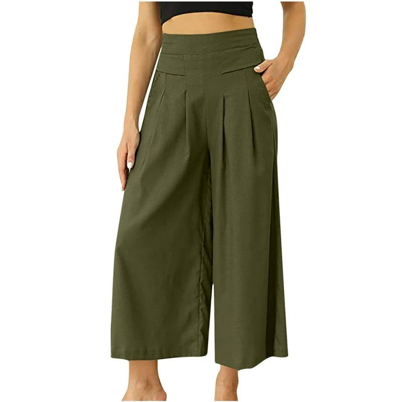 Wide-Leg Cropped Trousers