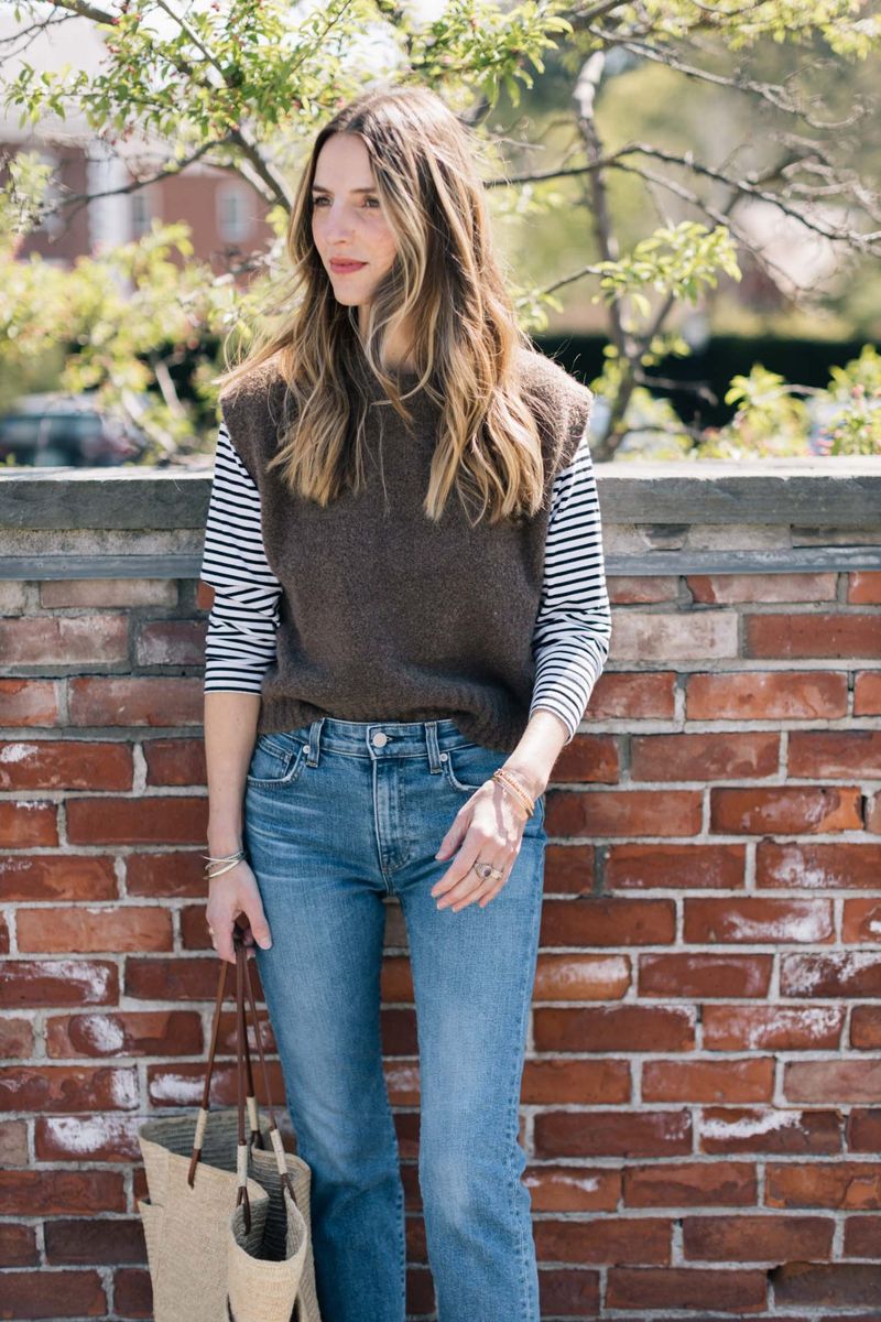 Knit Vest + Wide-Leg Trousers
