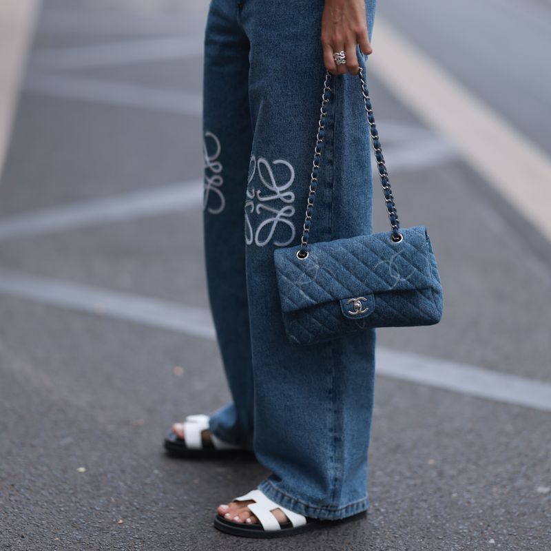 Heritage Brand Flip-Flops with Vintage Denim
