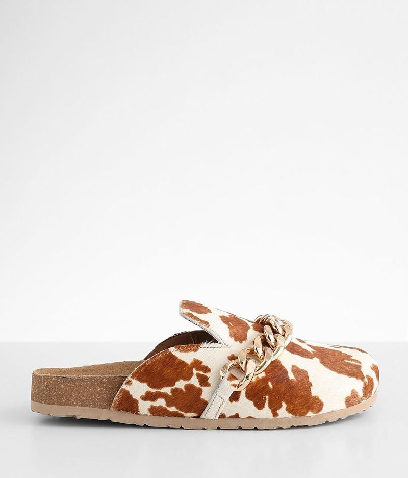 Cow Print Mules
