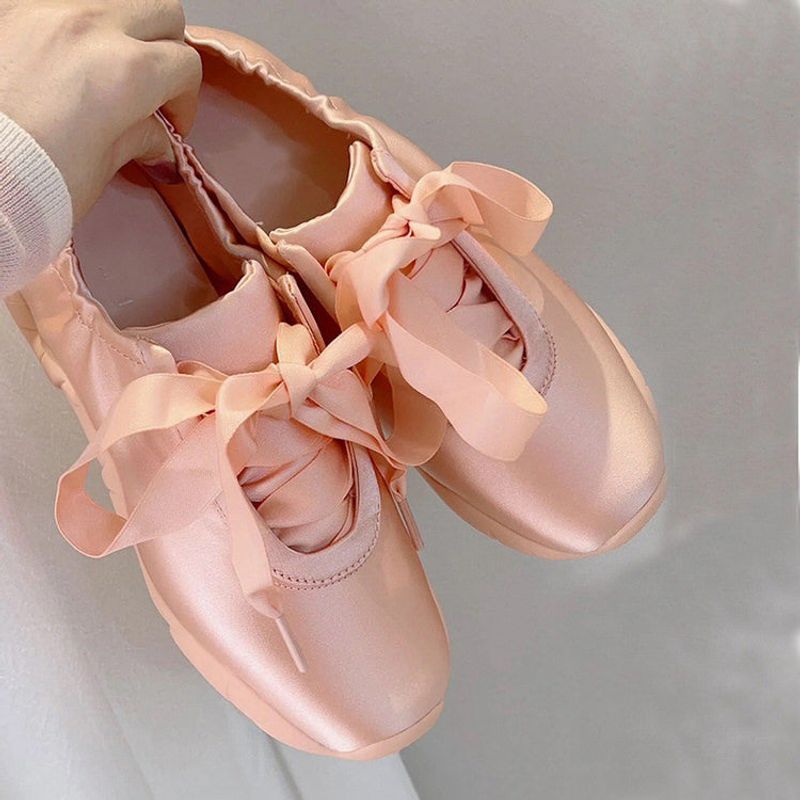 Ballet Pink Ribbon Lace-Ups