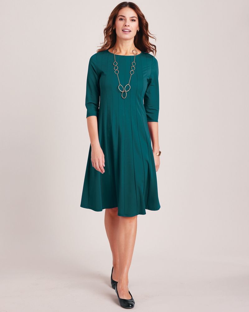 Knit Sweater Dress With Three-Quarter Sleeves