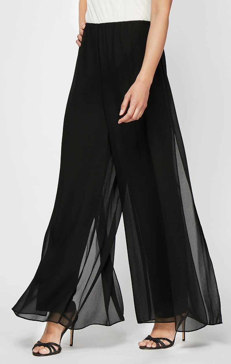 Sheer Overlay Evening Pants