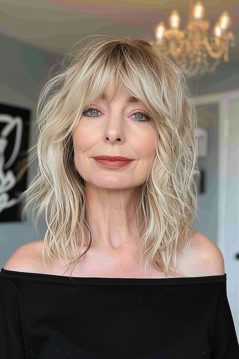 Shaggy Bob With Curtain Bangs