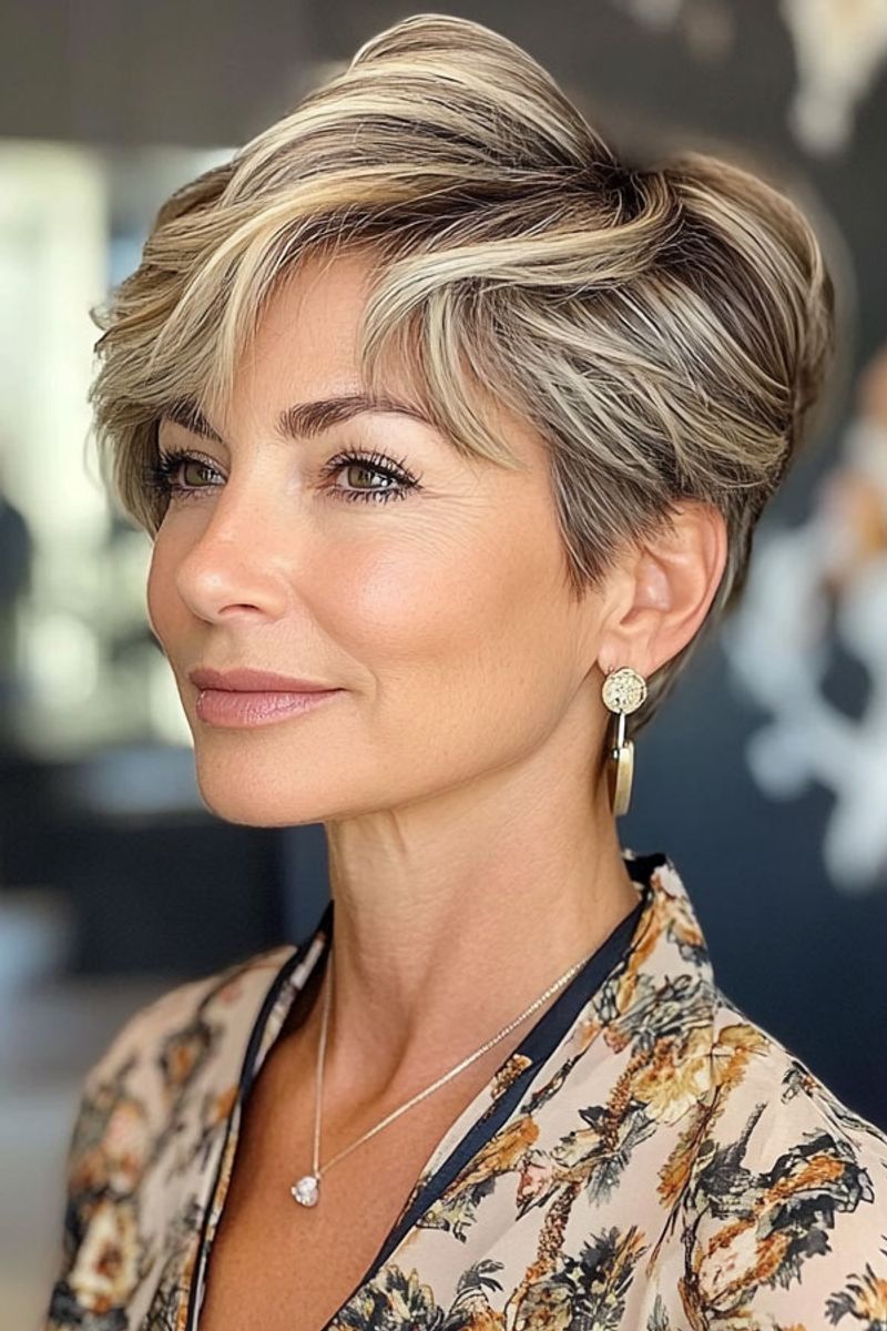 Glamorous Pixie with Highlights