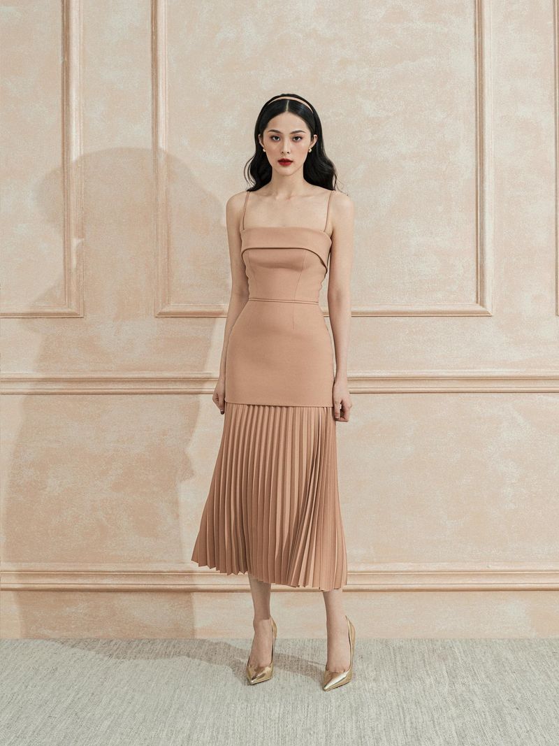 Sophisticated Pleated Midi
