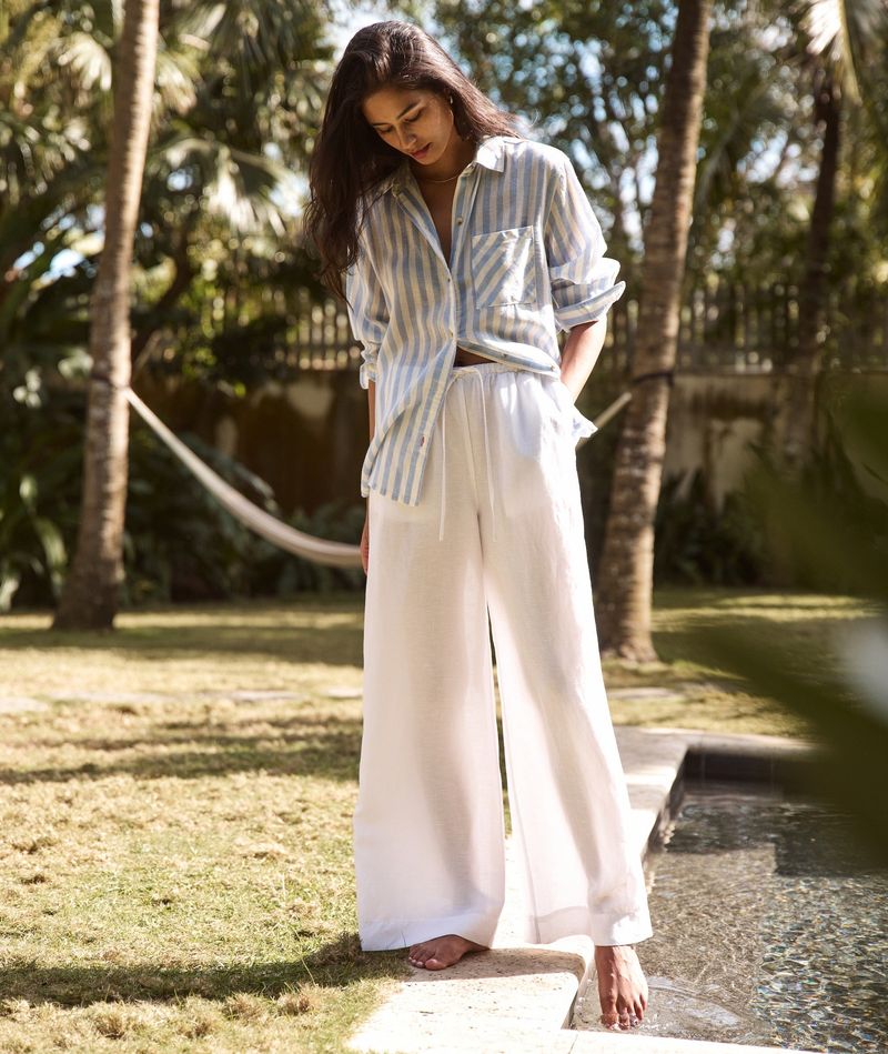 Drawstring Linen Beach Pants