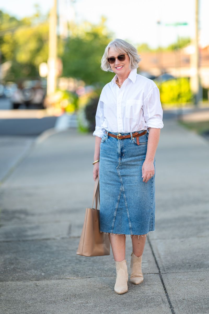 Straight Denim Skirt