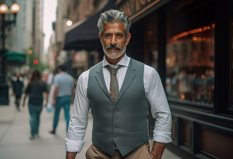 Button-Up Vest with Chinos