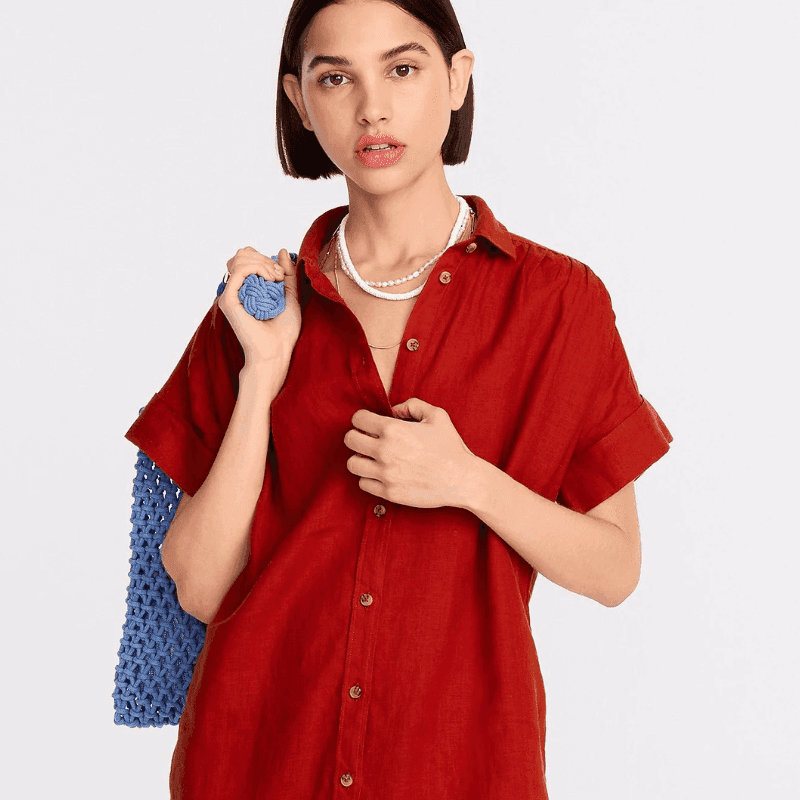 Linen Shift in Coral