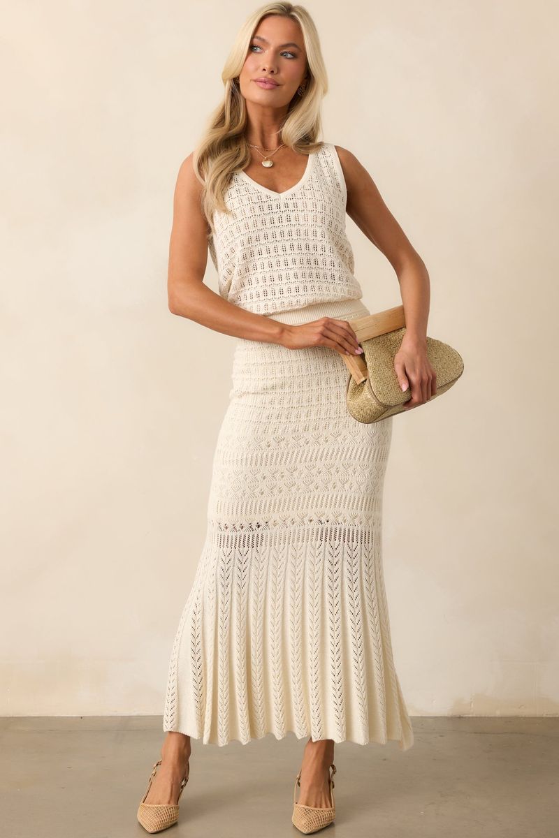 Crochet Overlay Maxi Skirt