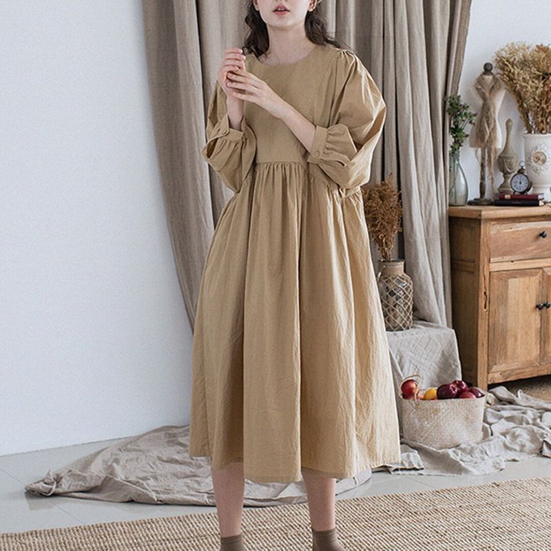 Linen Blend Shift Dress