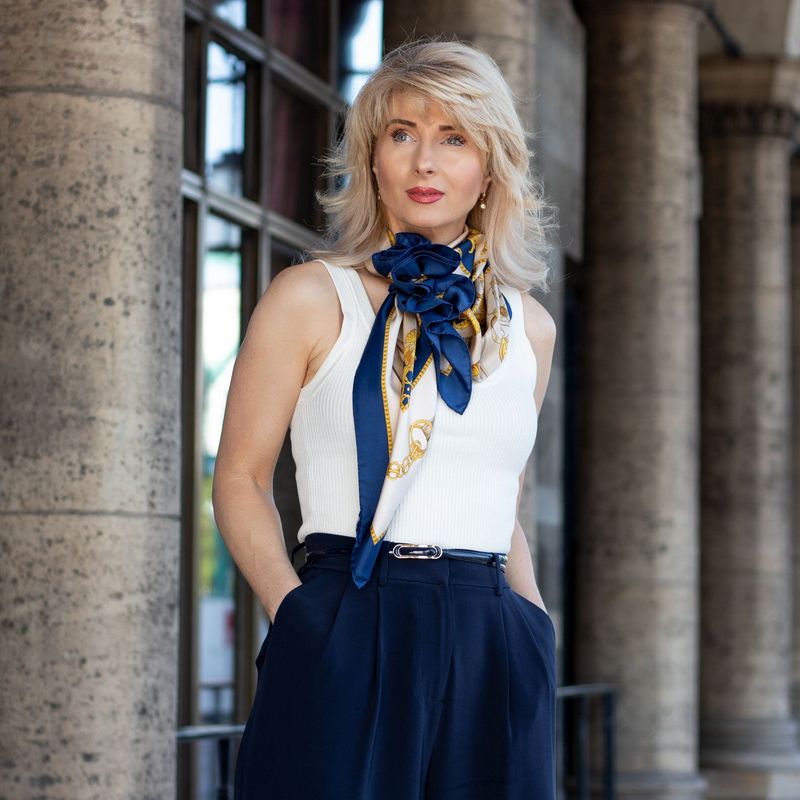 Silk Scarves at the Neck
