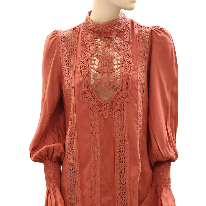 Viennese High-Neck Blouse