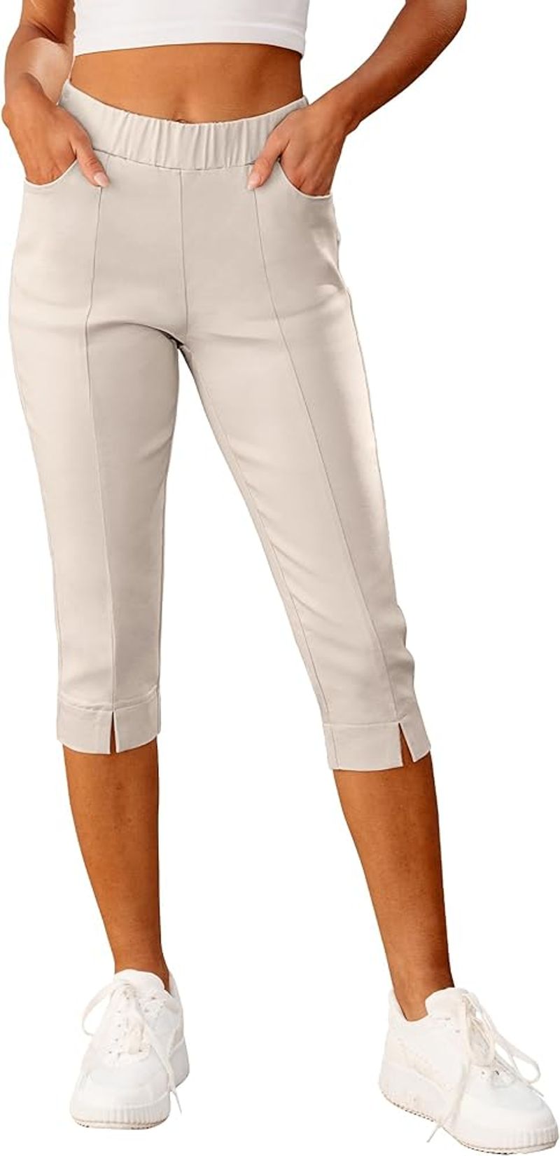 Knit Denim Pull-On Capris