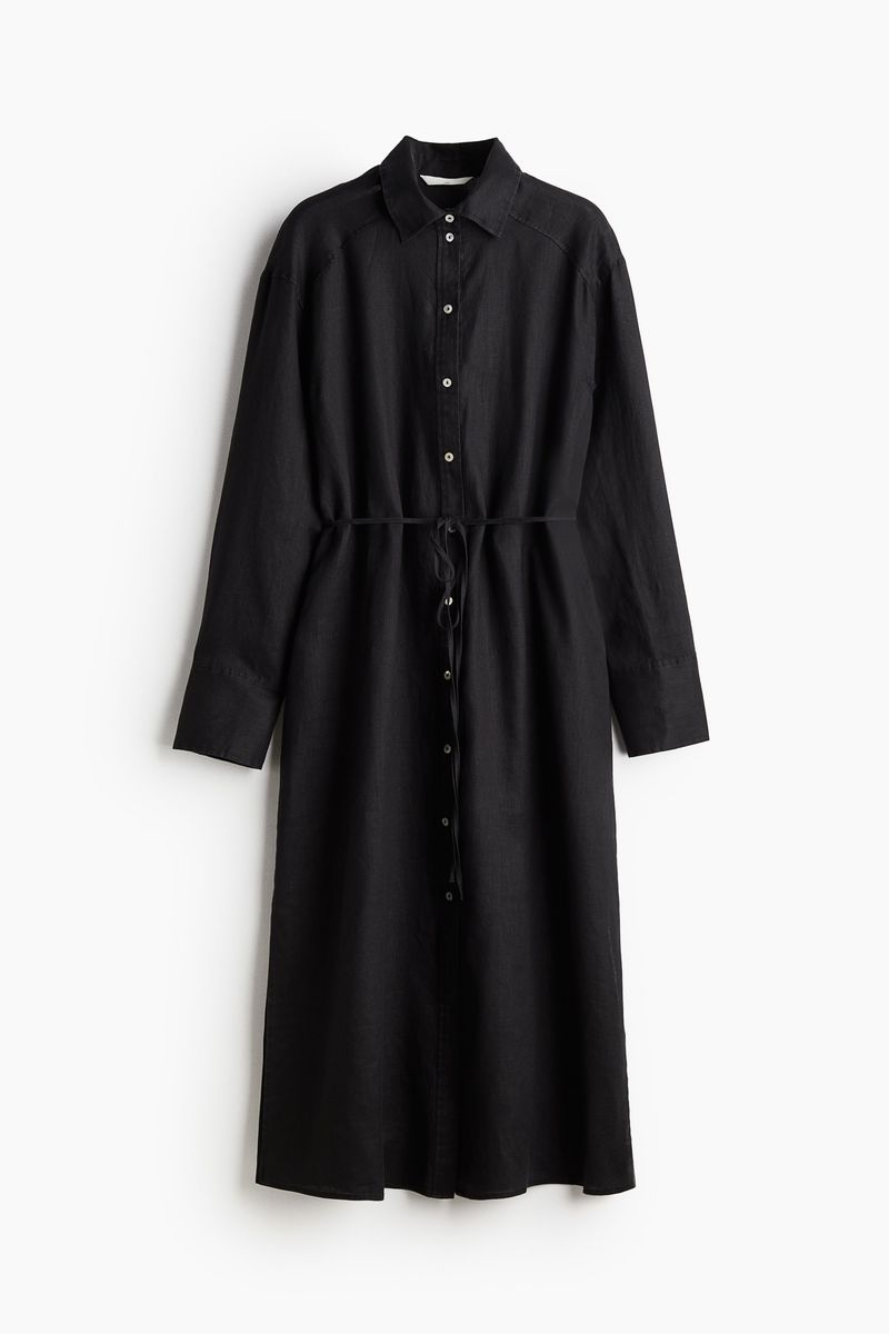 Drawstring Waist Shirt Dress