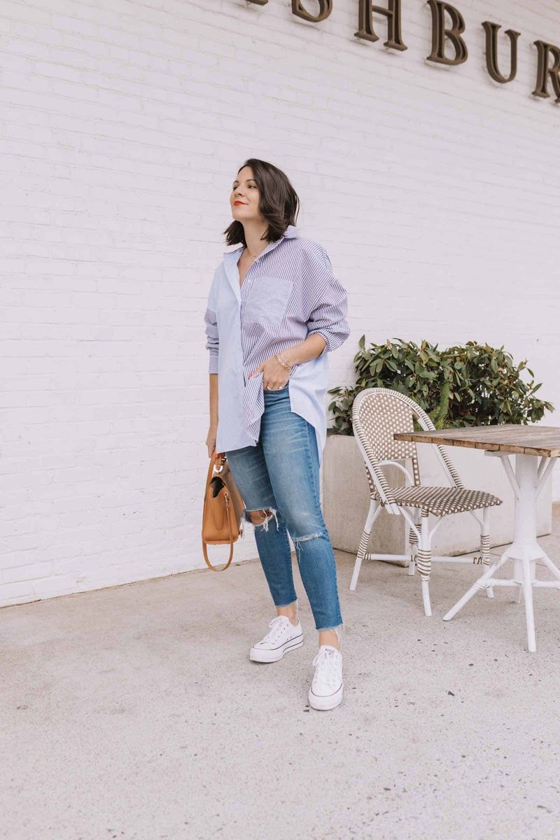 Oversized Button-Down & Slim Pants
