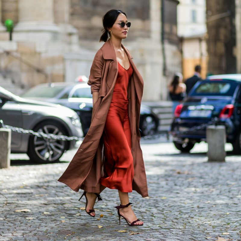 Sleeveless Duster Over Slip Dress