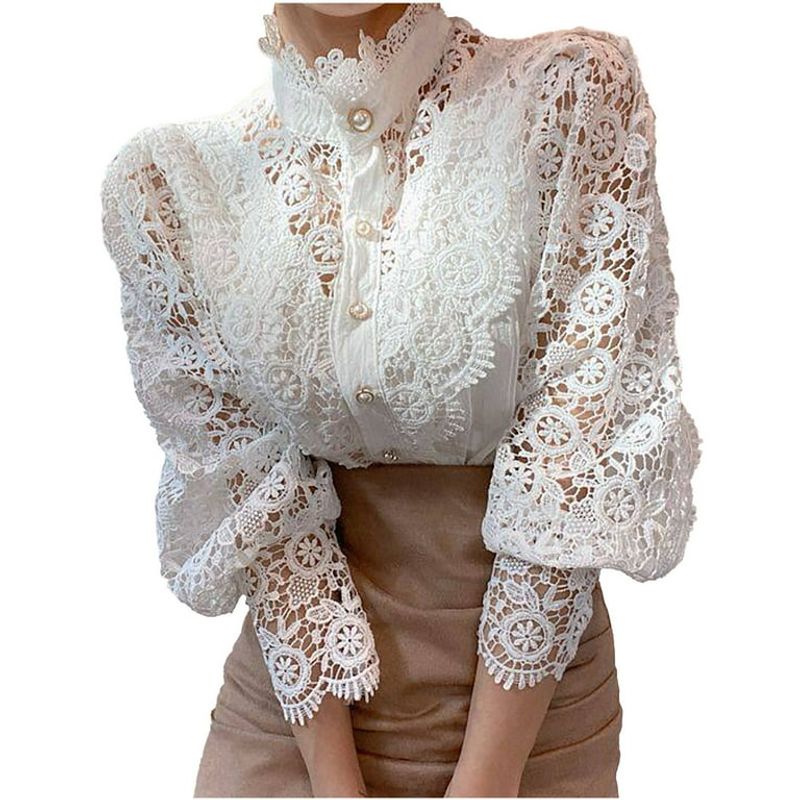 Belgian Lace-Trimmed Blouse
