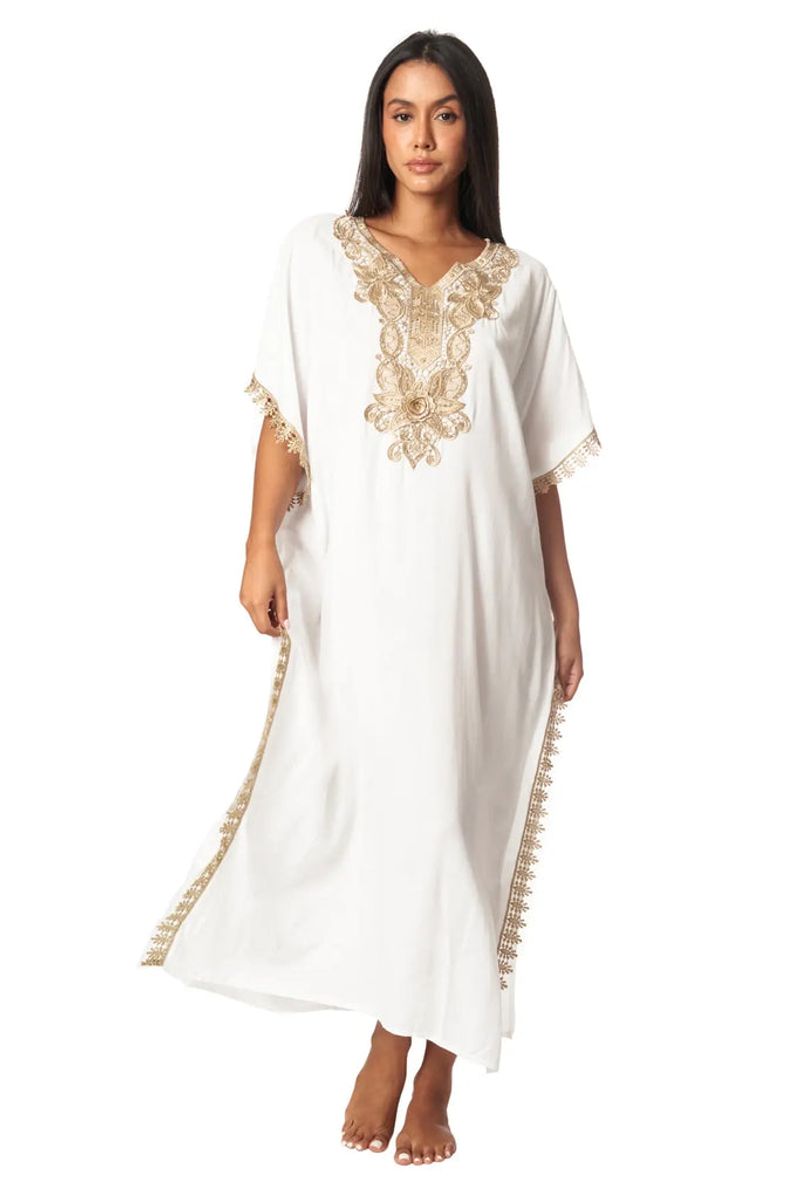 Embroidered Caftan Dress