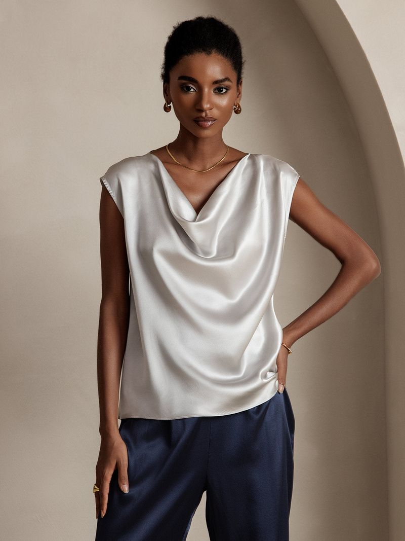 Silky Cowl Neck Blouse