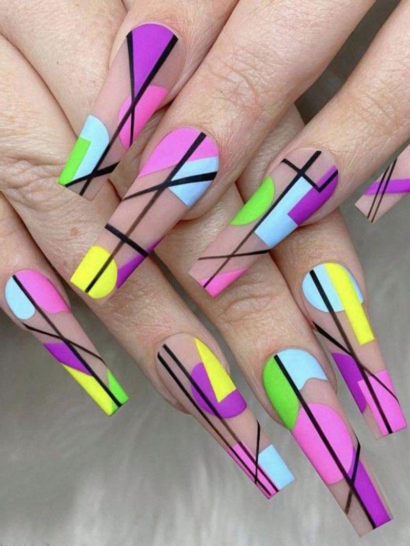 Neon Geometric Blocks